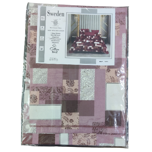 Sweden Classy Threads Queen Size Abstract Printed Cotton Bedsheet Set